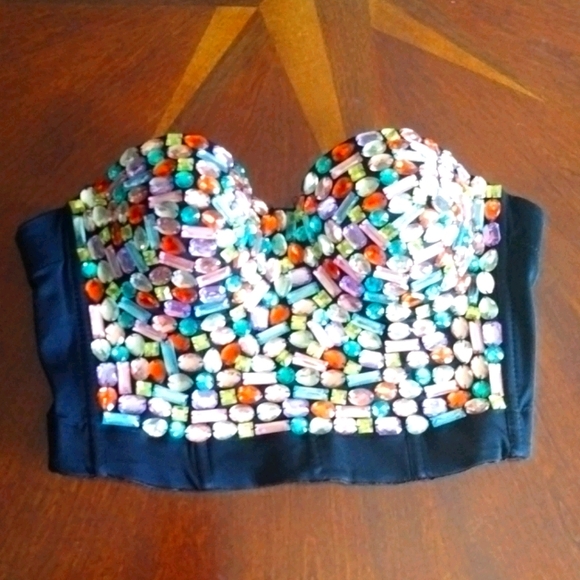 Bejeweled Strapless Bustier - Picture 1 of 6